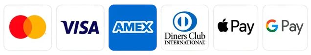 Visa, Mastercard, American Express, PayPal and Discover accepted at the checkout