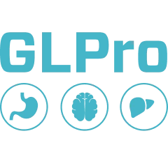The square GLPro tile, a GP monogram in a ring on deep teal